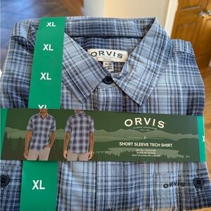 Orvis NWT Plaid Blue Short Sleeve Shirt